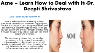 Acne – Learn How to Deal with It