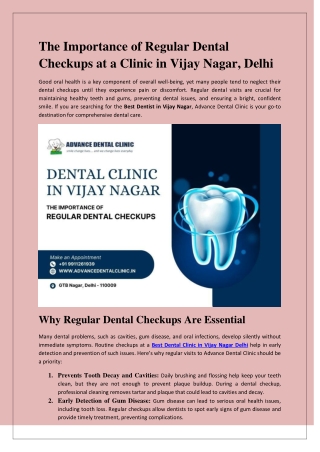 Dental Clinic in Vijay Nagar - Advance Dental Clinic