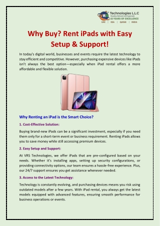 Why Buy? Rent iPads with Easy Setup & Support!