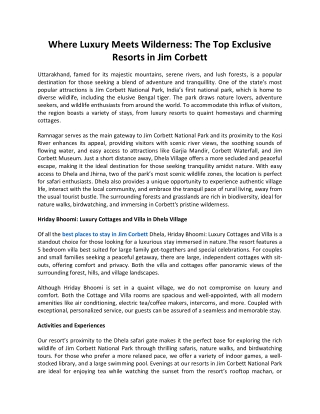 Resorts in Jim Corbett - Hriday Bhoomi Resort