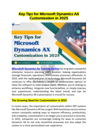 Master MicroSoft Dynamics Ax Online Training with Experts
