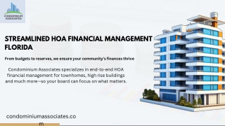 Your Urban Property Deserve Best Finance Management! Visit Condominium Associate