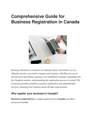 FIS Corporate: Your Guide to Business Registration in Canada