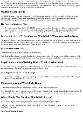 Is It Safe to Drive With a Cracked Windshield? What You Need to Know