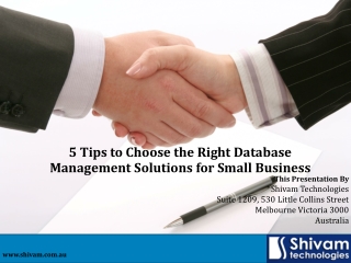 5 Tips to Choose the Right Database Management Solutions for