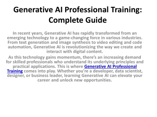 Generative AI Professional Training1