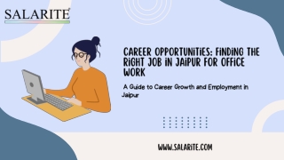 Career Opportunities Finding the Right Job in Jaipur for Office Work