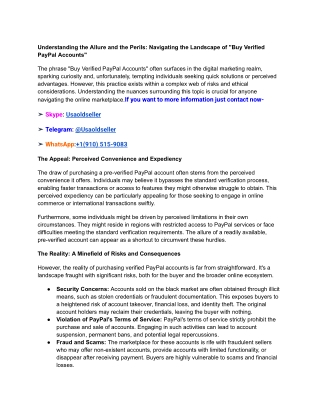 Understanding the Allure and the Perils_ Navigating the Landscape of _Buy Verified PayPal Accounts_
