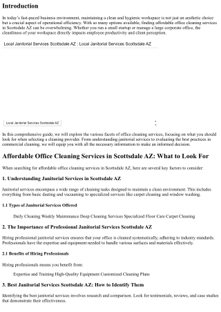 Affordable Office Cleaning Services in Scottsdale AZ: What to Look For