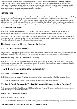 Building a Cleaner Future with Health Point’s Green Initiatives