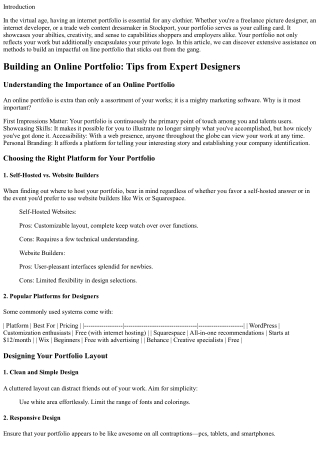 Building an Online Portfolio: Tips from Expert Designers