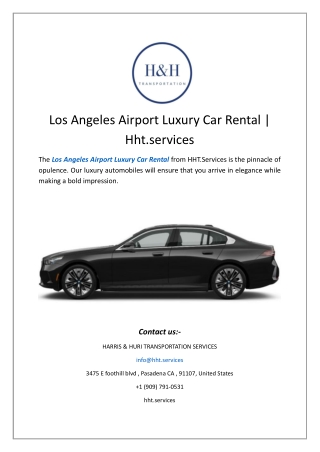 Los Angeles Airport Luxury Car Rental