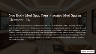 Neo BodyMed Spa Your Premier Med Spa in  ClermontFL