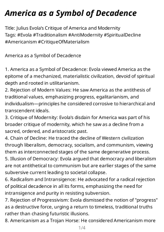 America as a Symbol of Decadence