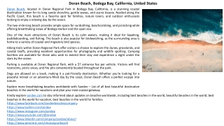 Discover Doran Beach: Camping, Fishing, Hiking & More | Bodega Bay, California