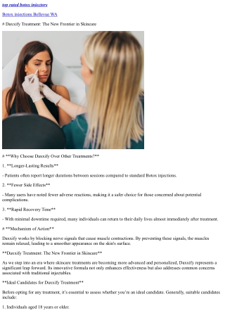 Daxxify Treatment: The New Frontier in Skincare