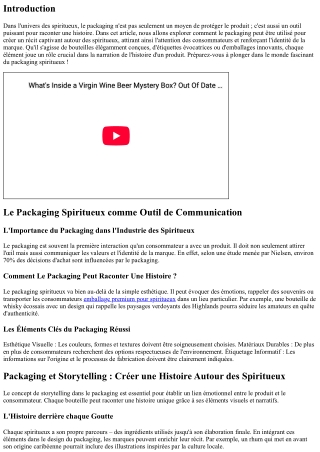 Packaging et Storytelling : Créer une Histoire Autour des Spiritueux