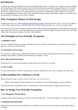 User-Friendly Navigation: A Must-Have for Any Business Website