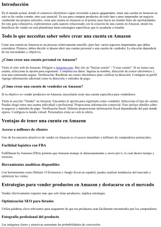 Todo lo que necesitas saber sobre crear una cuenta en Amazon