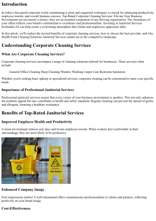 Top-Rated Corporate Cleaning Services: Elevate Your Business Environment