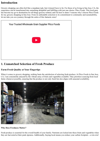 5 Reasons Why I Choose Pitco Foods for my Grocery Shopping in San Jose