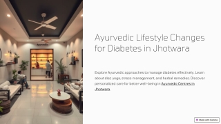 Ayurvedic Lifestyle Changes for Diabetes Management in Jhotwara