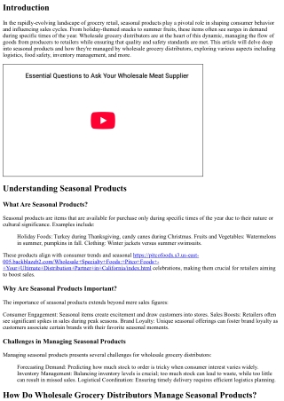 Seasonal Products and How They're Managed by Wholesale Grocery Distributors