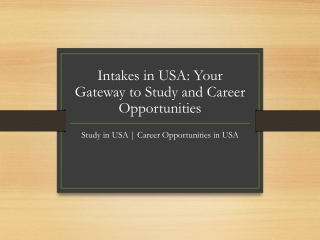 Intakes in USA