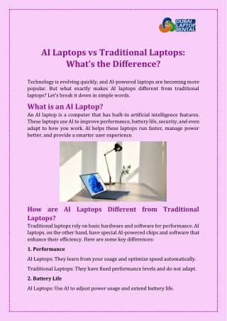 AI Laptops vs Traditional Laptops: What’s the Difference?