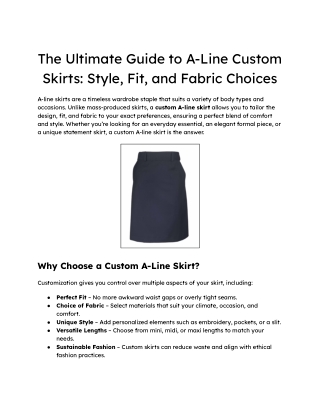 The Ultimate Guide to A-Line Custom Skirts_ Style, Fit, and Fabric Choices