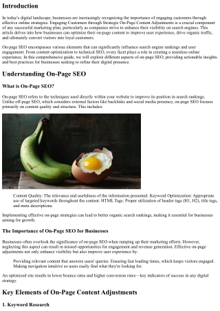 Engaging Customers through Strategic On-Page Content Adjustments