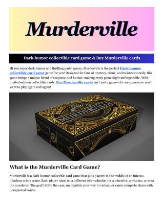 Buy Murderville cards