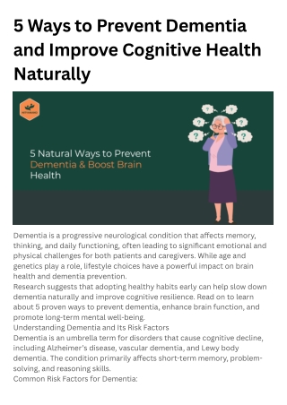 5 Ways to Prevent Dementia and Improve Cognitive Health Naturally (1)