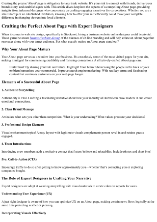 Crafting the Perfect About Page with Expert Designers