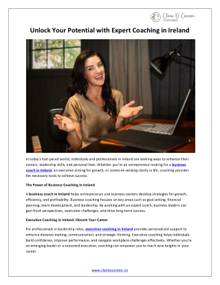 Unlock Your Potential with Expert Coaching in Ireland