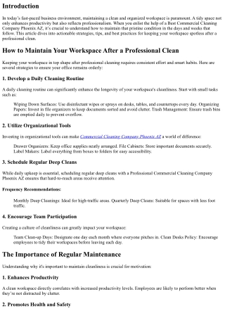 How to Maintain Your Workspace After a Professional Clean