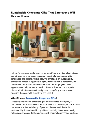 Sustainable Corporate Gifts That Employees Will Use and Love