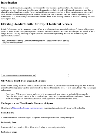 Elevating Standards with Our Expert Janitorial Services