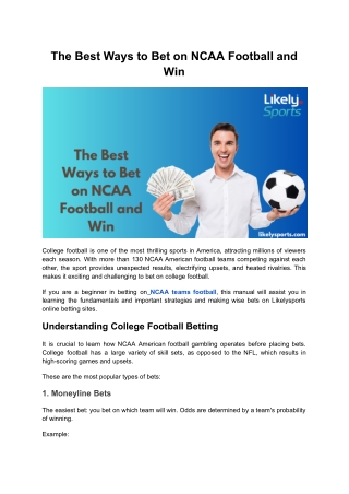 The Best Ways to Bet on NCAA Football and Win