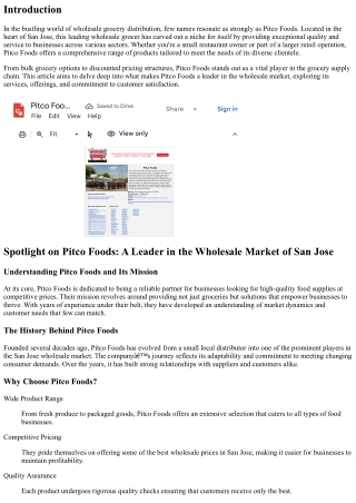 Spotlight on Pitco Foods: A Leader in the Wholesale Market of San Jose.