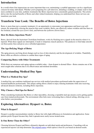 Transform Your Look: The Benefits of Botox Injections