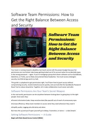 Software Team Permissions: How to Get the Right Balance Between Access and Secur