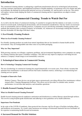 The Future of Commercial Cleaning: Trends to Watch Out For