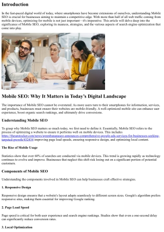 Mobile SEO: Why It Matters in Today’s Digital Landscape