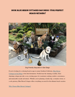 Book Blue Heron Cottages San Diego Your Perfect Beach Getaway