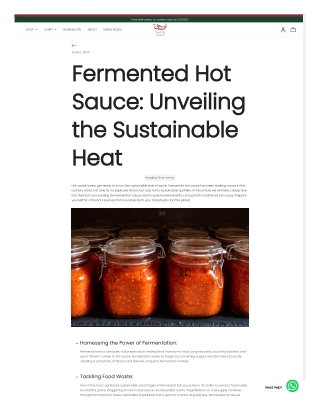 Fermented Hot Sauce in Dubai: The Sustainable Secret to Spicy Flavors