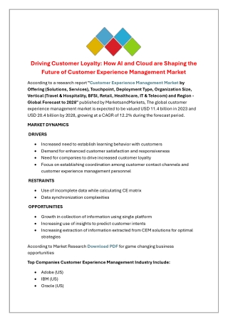 Driving Customer Loyalty: How AI and Cloud are Shaping the Future of Customer Ex