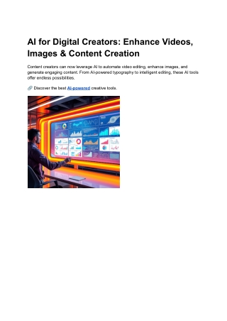 AI for Digital Creators_ Enhance Videos, Images & Content Creation