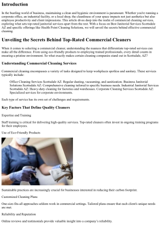 Unveiling the Secrets Behind Top-Rated Commercial Cleaners