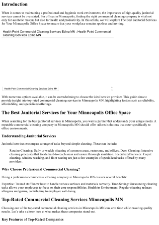 The Best Janitorial Services for Your Minneapolis Office Space